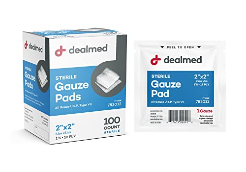 Dealmed Sterile Gauze Pads 2 x 2 in - Individually Wrapped - 100 - Product Imagery