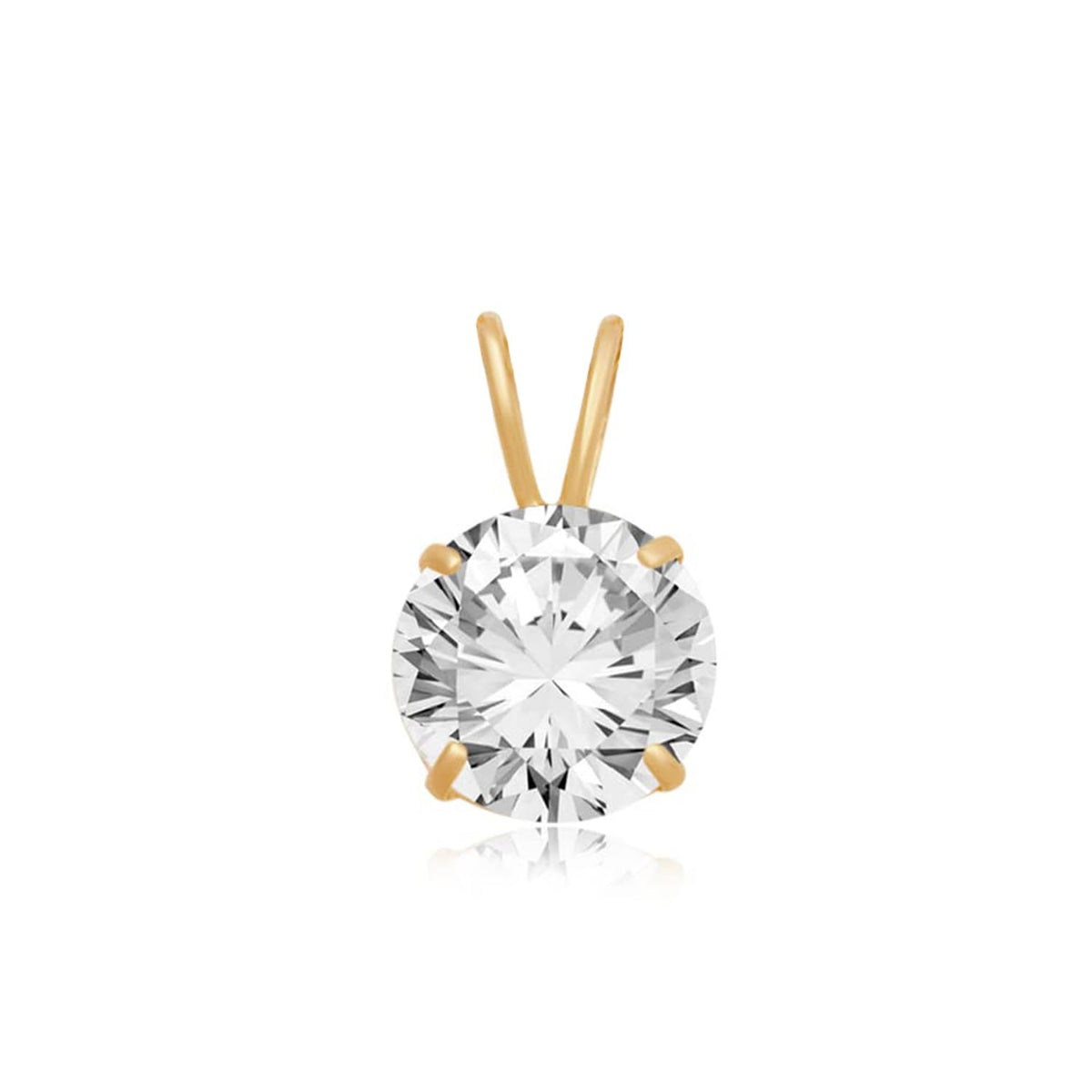 Jewelili 10K White and 10K Yellow Gold Cubic Zirconia Pendant for Women – Yellow Gold