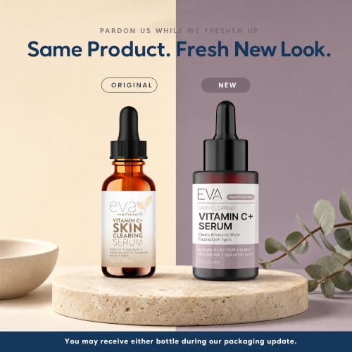 Eva Naturals Skin Clearing Vitamin C Serum, Retinol & Salicylic, - Product Imagery