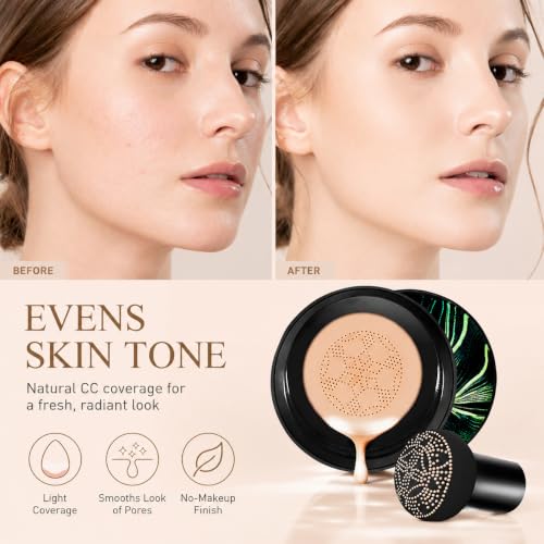 Moisture Cushion CC Cream with Mushroom Puff, Natural Color - Product Imagery