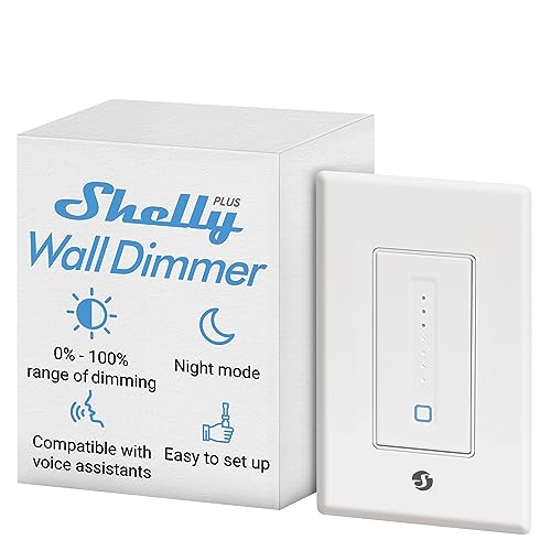 Shelly Plus Wall Dimmer UL | WiFi Smart Wall Dimmer Switch | Home Automation | Bluetooth Gateway | Compatible with Alexa