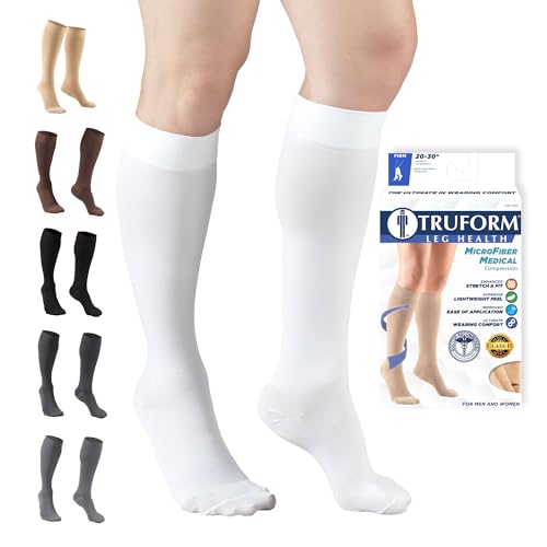 Truform 20-30 mmHg Compression Stockings for Men and Women, Knee - Product Imagery