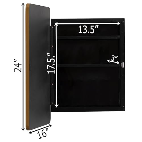 Basicwise Plastic Medicine Cabinet with Beveled Edge Mirror Door - Product Imagery