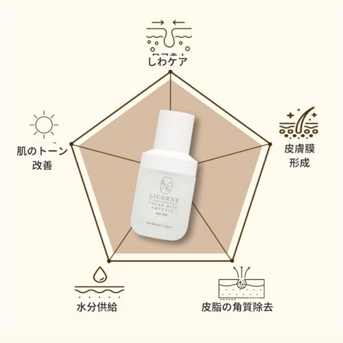 Licorne Rice Ampoule Skincare Serum 1.52 Fl Oz, Vegan Korean - Product Imagery