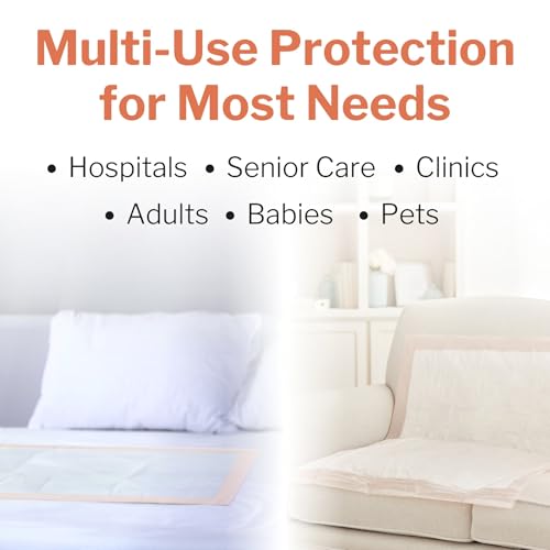 McKesson Underpads Bed Pads, Heavy Absorbency, Peach, 30 x 36 - Product Imagery