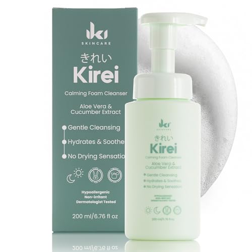 IKI Skincare Kirei Calming Foam Cleanser - Hydrates & Softens Skin - 200ml – Aloe Vera