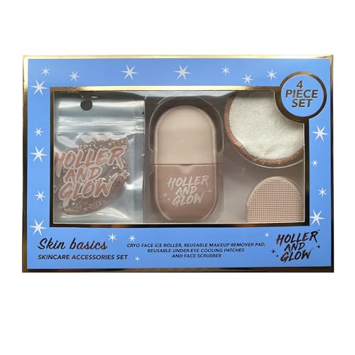 Holler & Glow Skin Basics Skincare Set - Ice Roller, Mask, Face - Product Imagery