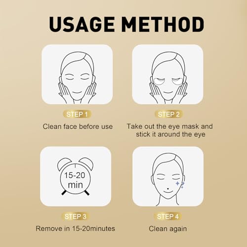 CHMI 24K Gold Under Eye Patches 50 Pairs Collagen, Dark Circles, - Product Imagery