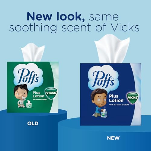 Puffs Plus Lotion with Vicks Facial Tissues, 4 Cubes, 48 Tissues - Product Imagery