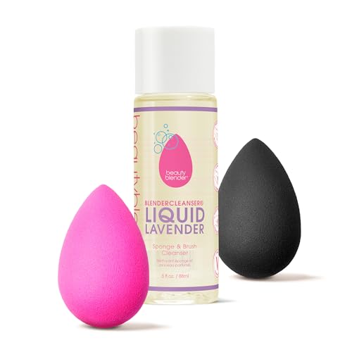 Beautyblender Original Pink + Pro Black Duo + Blendercleanser – Original & Pro with Cleanser, Sponge