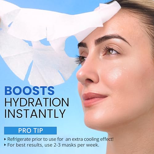 Ebanel 10-Pack Collagen Face Mask with Hyaluronic Acid, Vitamin - Product Imagery