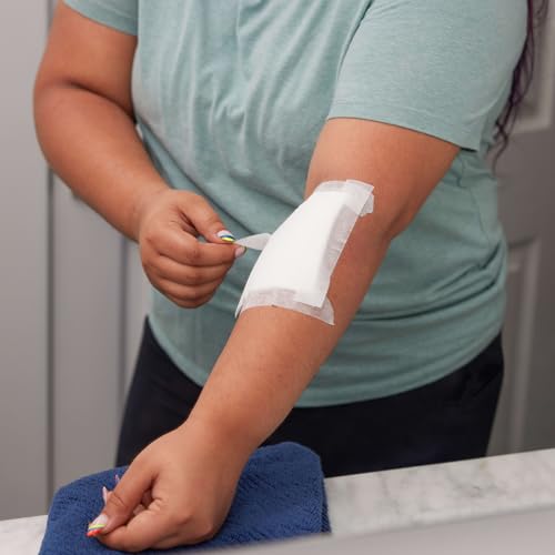 BAND-AID Brand Cushion-Care Gauze Pads, Large Size, 4 in x 4 in, - Product Imagery