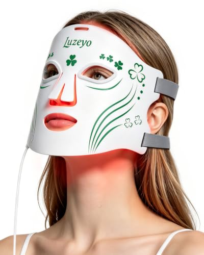 Luzeyo Red Light Therapy Mask for Face,850nm NIR, Red/Yellow/Blue LED Light