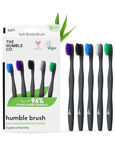 The Humble Co. Plant-Based Soft Bristle Toothbrushes, Black (5 - Product Imagery