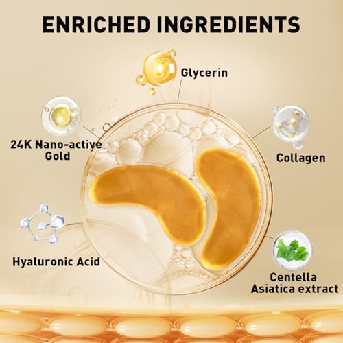 CHMI 24K Gold Under Eye Patches 50 Pairs Collagen, Dark Circles, - Product Imagery