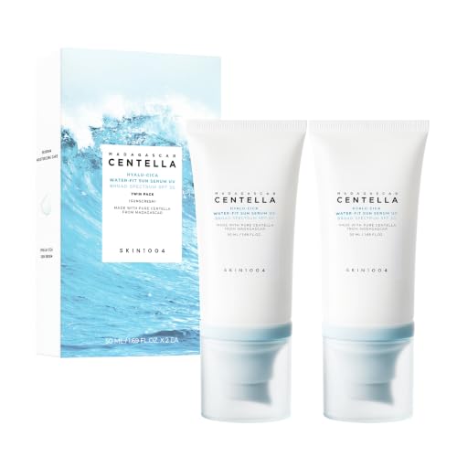 SKIN1004 Hyalu-Cica Water-Fit Sun Serum, Face Sunscreen, 1.69 fl.oz, 2 Pack – Unscented