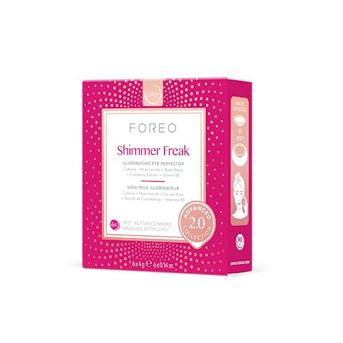 FOREO Shimmer Freak 2.0 UFO Activated Eye Mask - Niacinamide, 6pcs – Alcohol Free, Shimmer Freak, 1 Count (Pack of 6)