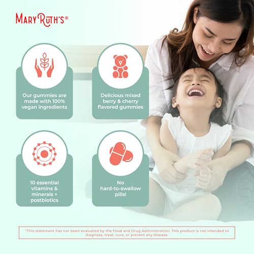 MARYRUTH'S Organic Toddler Multivitamin Gummies + Postbiotics, - Product Imagery
