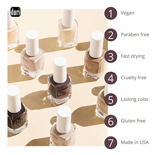 duri Nail Polish – Warm Color Collection, Glossy Finish, Fast - Product Imagery