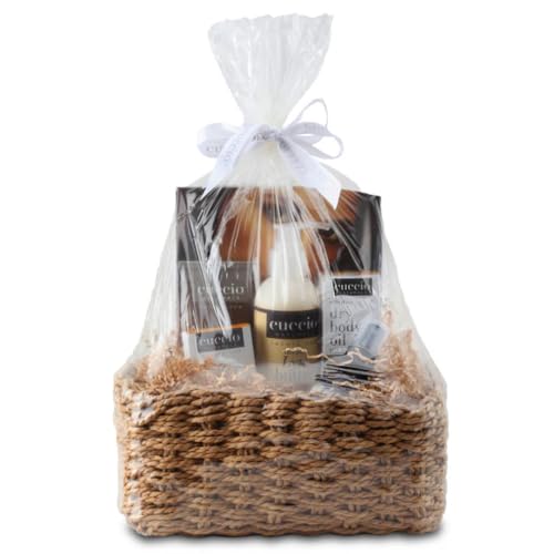 Cuccio Naturale Milk & Honey 5 Piece Gift Basket Set – Spa Collection with Body Butter, Lyte Lotion, Dry Body Oil, Spa M