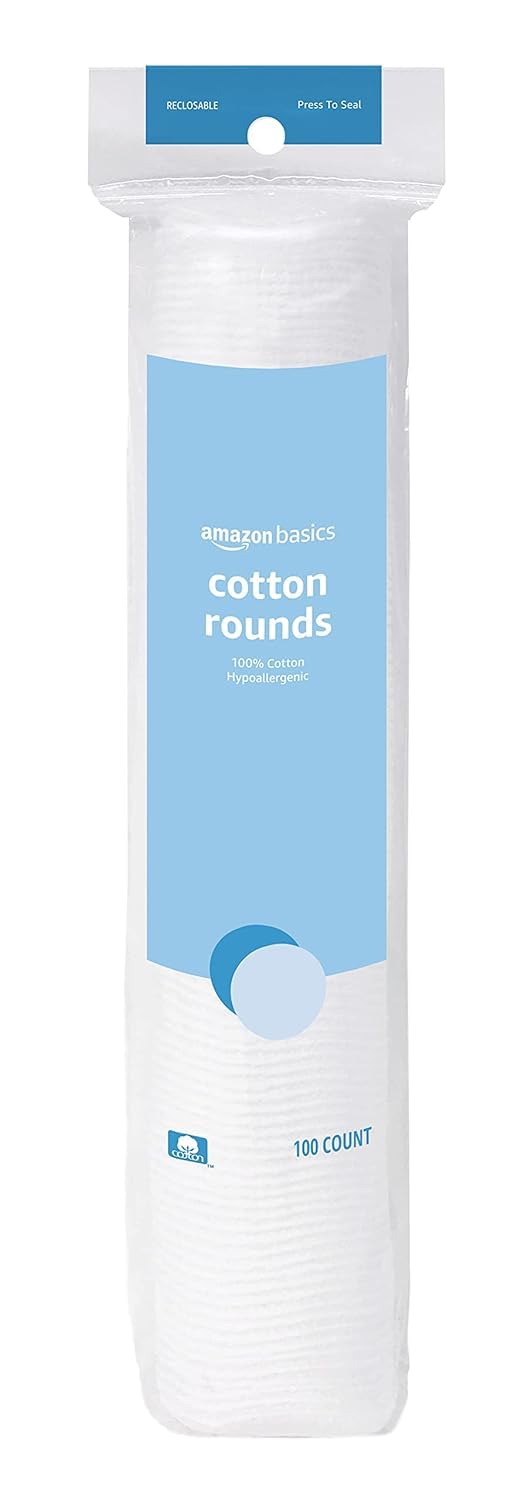 Amazon Basics Hypoallergenic Cotton Rounds 100 Ct