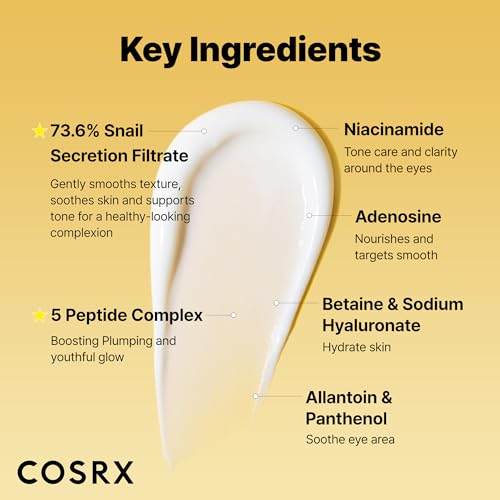 COSRX Snail Mucin Peptide Under Eye Cream for Anti-aging, 0.84 oz - Product Imagery