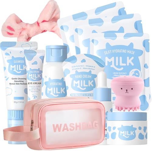 Milk Skin Care Set for Kids & Teens, 12 IN 1 Moisturizing Milk - Product Imagery