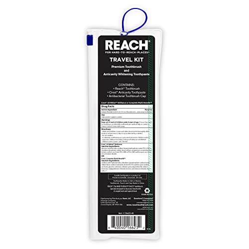 Reach Ultra Clean Travel Toothbrush Kit with Toothpaste and Cap - Product Imagery