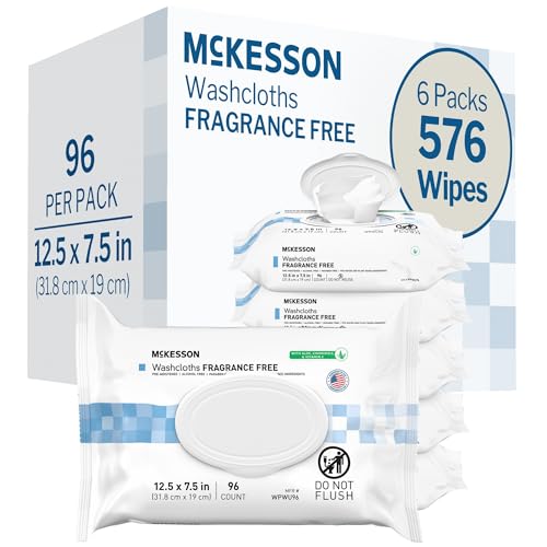 McKesson Washcloth Wipes for Adults Unscented - McKesson Official Imagery - 1