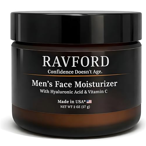 RAVFORD Men's Matte Face Moisturizer, Hyaluronic Acid & Vitamin C, 2oz