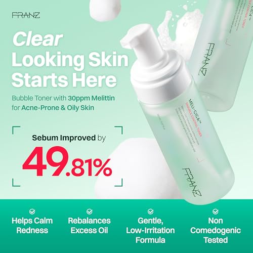 FRANZ Meli-CICA Bubble Toner for Face, Oil-Free, No Cotton Pads, - Product Imagery