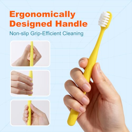 Navona 6 Pack Extra Soft Toothbrushes for Adults, Soft Bristle - Product Imagery