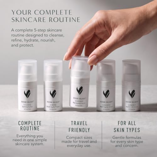 Vivian Valenty Skincare Skincare Kit – Cleanse, Refine, Hydrate - Product Imagery