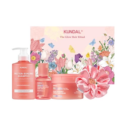 KUNDAL Protein Bonding Shampoo & Conditioner Set (Gift Set) – Gift Set, 4-Piece Set