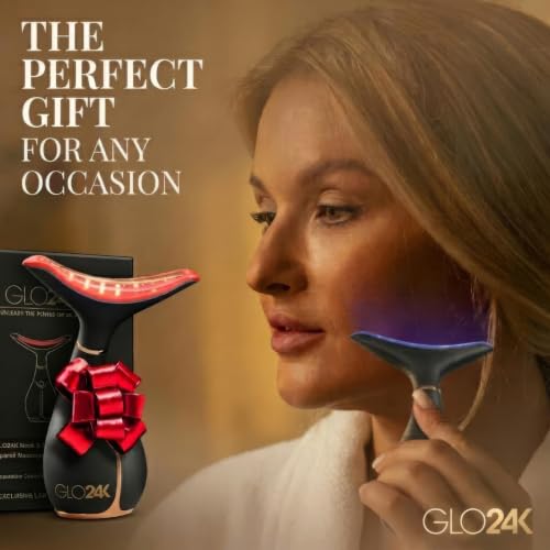 GLO24K LED Face Massager and Neck Wand - Beauty Skin Care Tool - Product Imagery