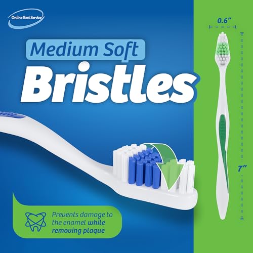 100 Pack Toothbrush Standard Classic Medium Soft Toothbrush Bulk - Product Imagery