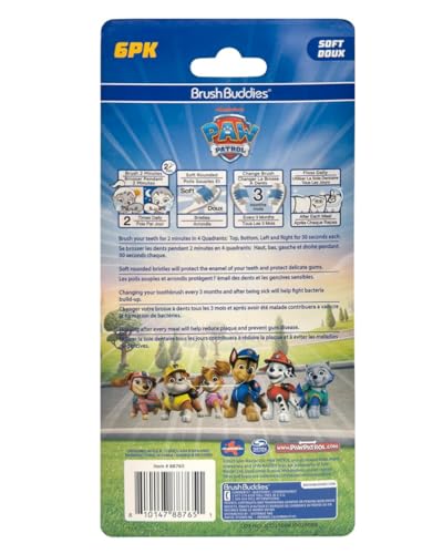 Brush Buddies Paw Patrol Kids Toothbrush Set of 6 Pack Soft - Product Imagery
