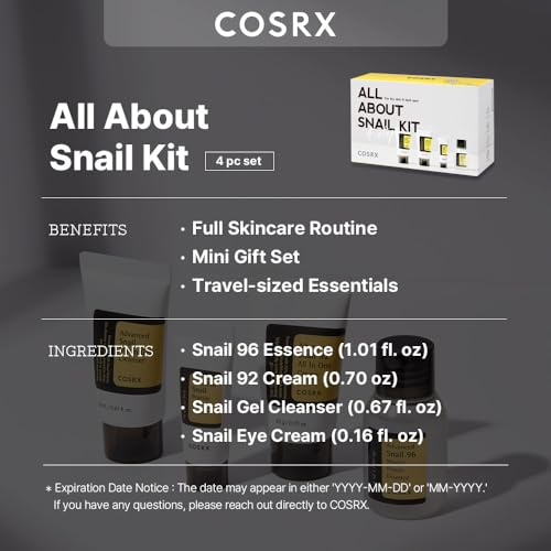 COSRX All About Snail Set + Hydrogel Mask 3EA- Travel Essentials - Product Imagery