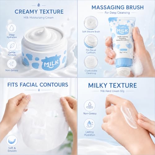 Milk Skin Care Set for Kids, 12 IN 1 Moisturizing & Gentle Milk - Product Imagery