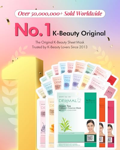 DERMAL 32 Combo Pack Made in Korea Facial Mask – 20+ Years of - Product Imagery