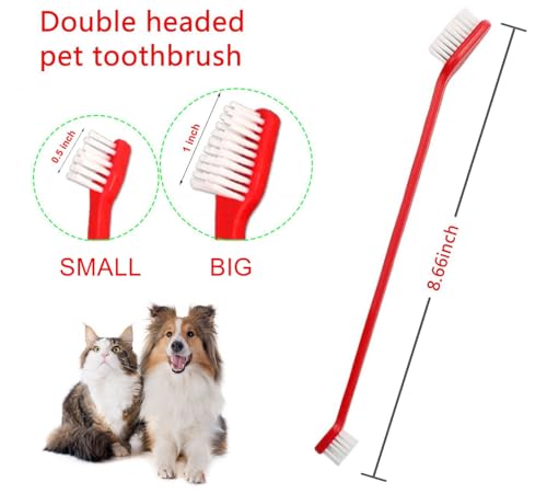Dog Toothbrush Set of 8 – Dual Headed Dental Hygiene Brushes for - Product Imagery