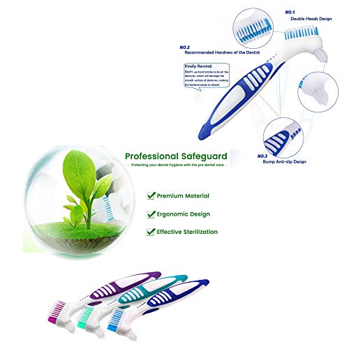 3 Pcs Denture Cleaning Brush Portable Cleaning Brush False Teeth - Product Imagery