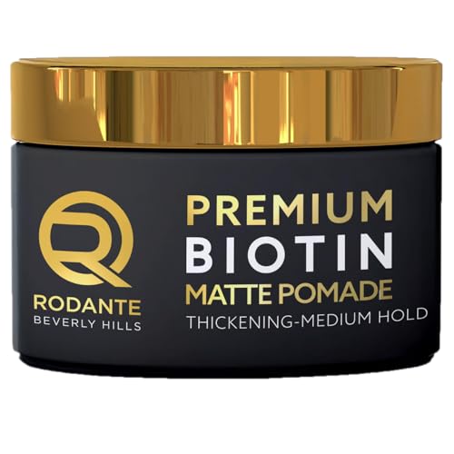 Rodante Beverly Hills Biotin Matte Cream Texture Paste Clay Pomade, Premium Thickening Cream Medium Hold & Anti Hair Los