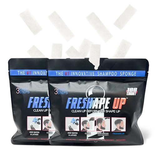 Freshape Up Shampoo Infused Hairline and Beard Wipes– Disposable Shampoo Wipes for Barbers – Quick Use Hairline Wipe for