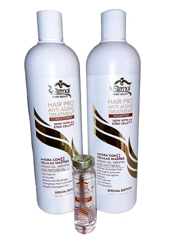 Vineen Eternal Hair Pro Anti Aging Treatment Shampoo and Conditioner Stem Cells Serum – Sulfate Free, Paraben Free, Stra