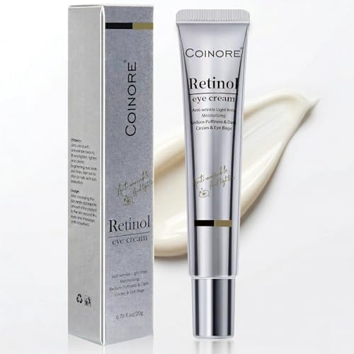 coinore Retinol Under Eye Cream - Anti-Aging Treatment for Dark Circles, Puffiness & Wrinkles, Gentle Formula for Men & 