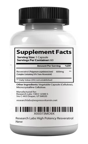 Research Labs 2X Potency Micronized Resveratrol Supplement 2 Fer - Product Imagery