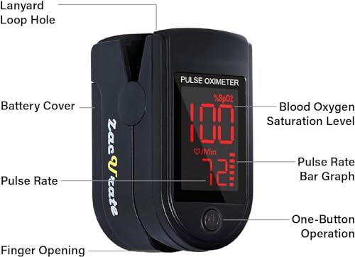 Zacurate 500 Series Fingertip Pulse Oximeter Blood Oxygen - Product Imagery