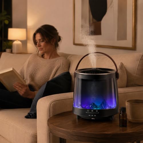 300ml Ultrasonic Humidifier Aromatherapy Diffuser 7 Color LED - Product Imagery