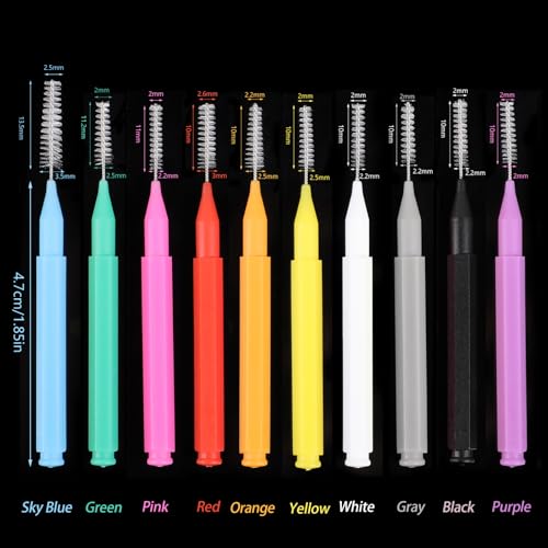 100 Pcs Interdental Brushes, 6 Sizes Braces Flossers for Cleaner - Product Imagery